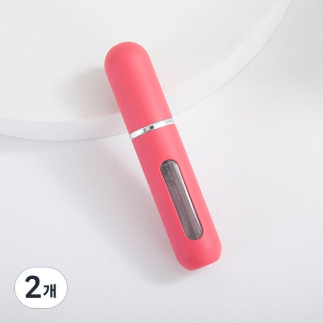 딥톡 펌핑식 향수 공병 5ml DT0038, 레드, 2개