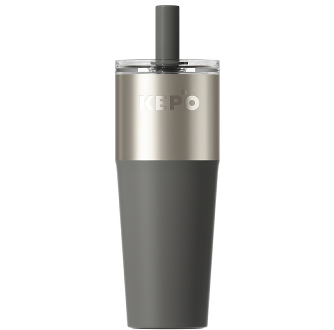 KEPO T型吸管杯 316L不銹鋼內膽 KC014, 灰色, 1個, 700ml