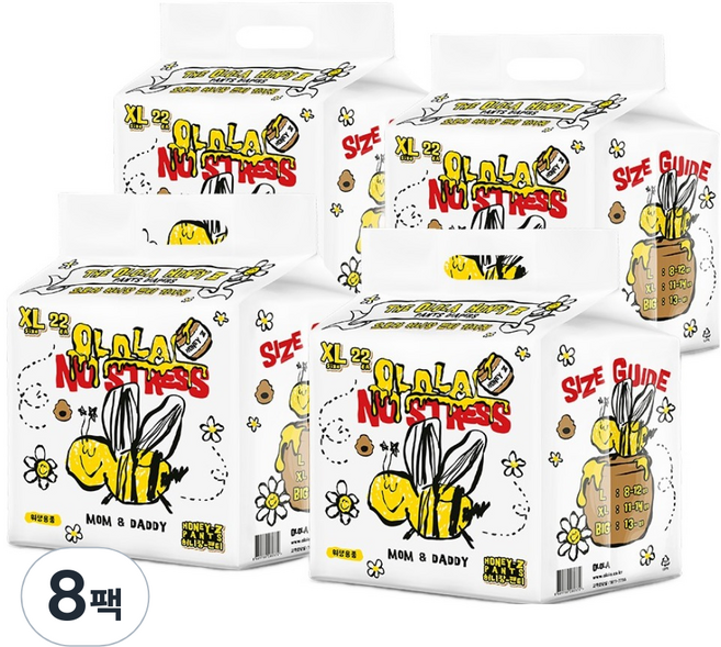 OLOLA 허니잠 팬티형 낮밤 기저귀 아동용, 특대형(XL), 176매