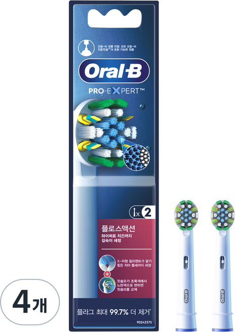 오랄비 정품 프로 플로스 액션 전동칫솔 리필모, EB25RX, 4개