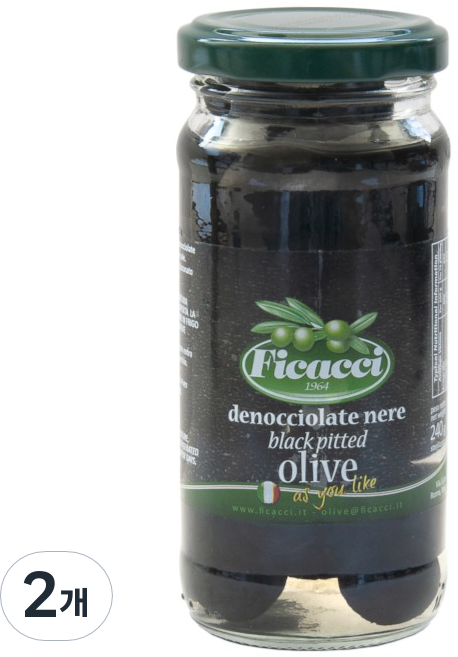 피카치 블랙 피티드 올리브 씨제거 오히블랑카, 2개, 240g