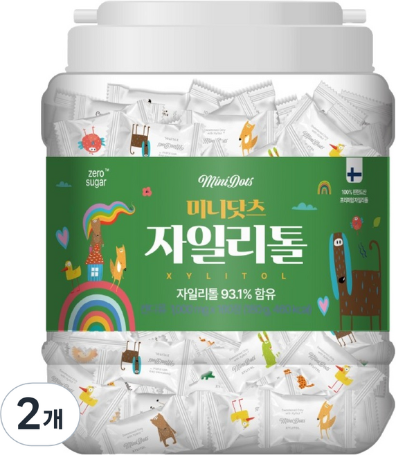 미니닷츠 자일리톨 캔디, 180g, 2개, 포도맛