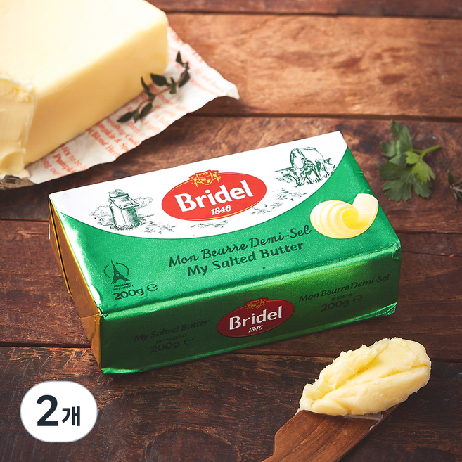 브리델 가염버터, 200g, 2개