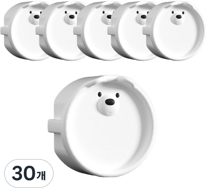 가주가샵 실리콘 콘센트 마개, 화이트, 30개