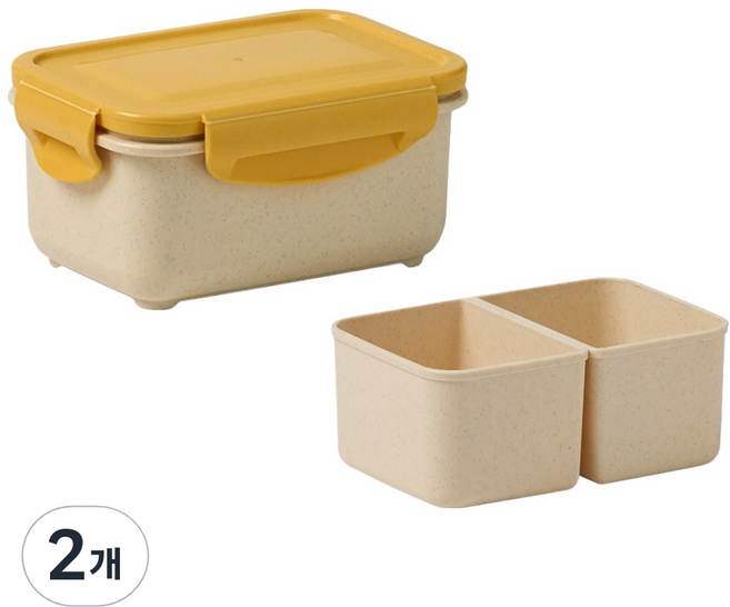 닥터하우스 오래 신선 항균 밀프랩 도시락통 나눔 밀폐용기, 2개, 530ml