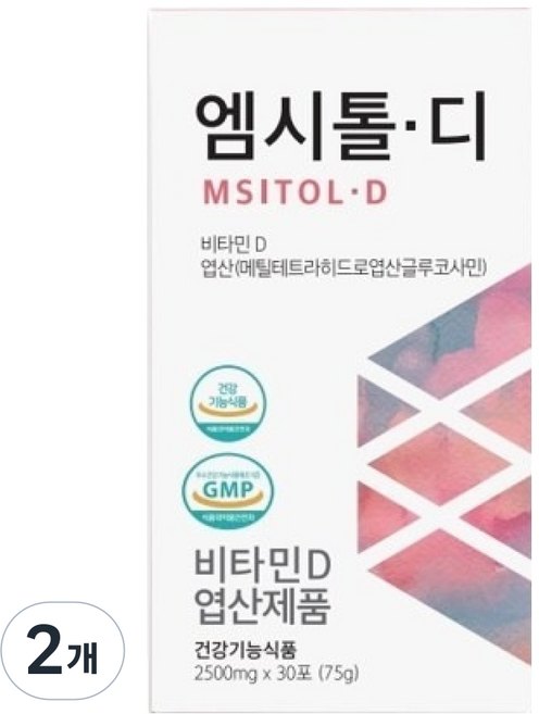 건세 엠시톨디 엽산 비타민D3 미오이노시톨 부원료 영양제, 2개, 75g