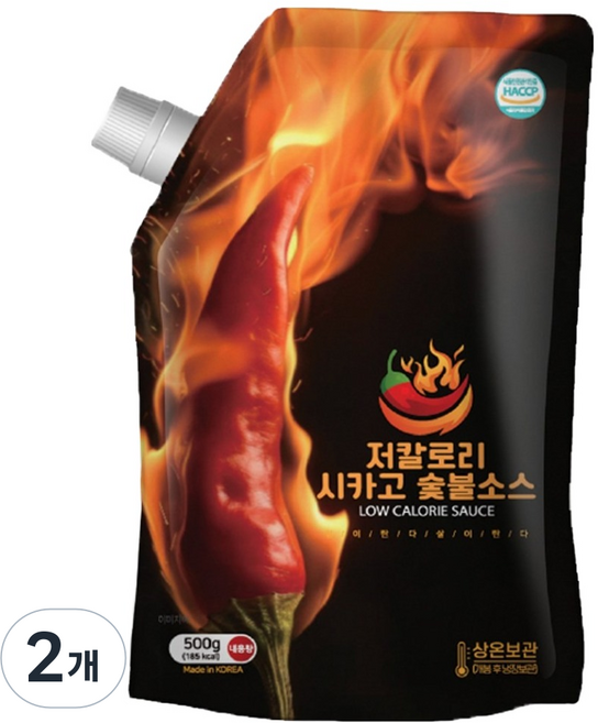 아이엠소스 저칼로리 시카고 숯불 소스, 500g, 2개