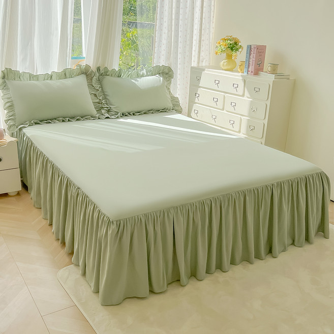 스캇홈 스커트 고정밴드형 로맨틱 프릴 침대 매트리스 커버