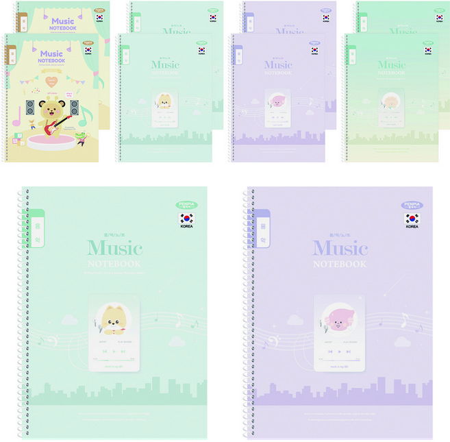 펜피아 1 000 초등 스프링노트 1-6음악 공용 10개입, 랜덤발송, 1개