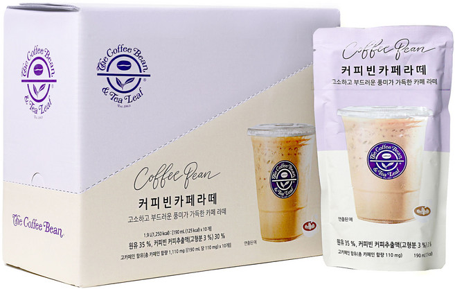 커피빈 카페라떼, 190ml, 10개