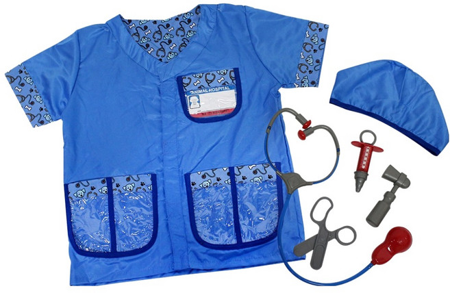 캐스비 플레이 역할 의상 수의사, 혼합 색상, 1개