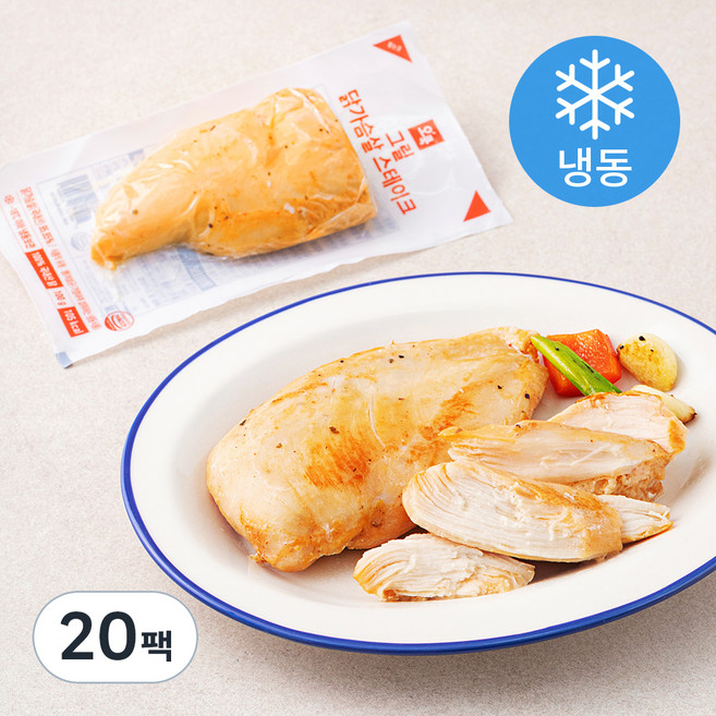 오쿡 그릴 닭가슴살 스테이크 (냉동), 100g, 1개입, 20개