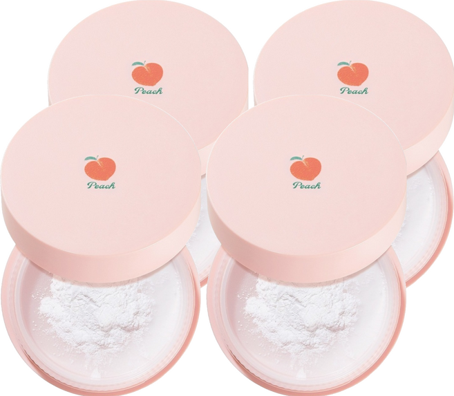 스킨푸드 피치뽀송 멀티 피니시 파우더 대용량 15g, 4개