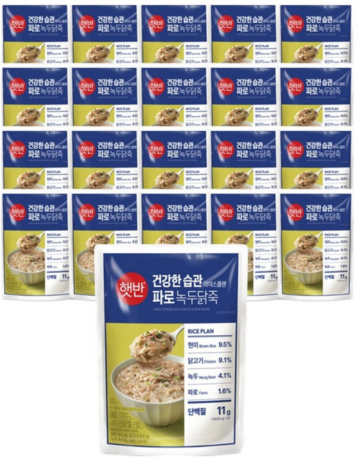 햇반 파로녹두닭죽, 21개, 420g