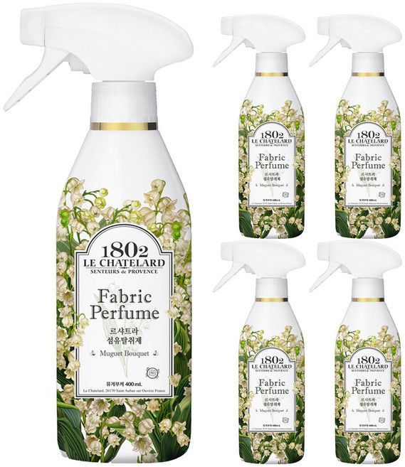 르샤트라1802 섬유탈취제 뮤게부케 본품, 400ml, 5개