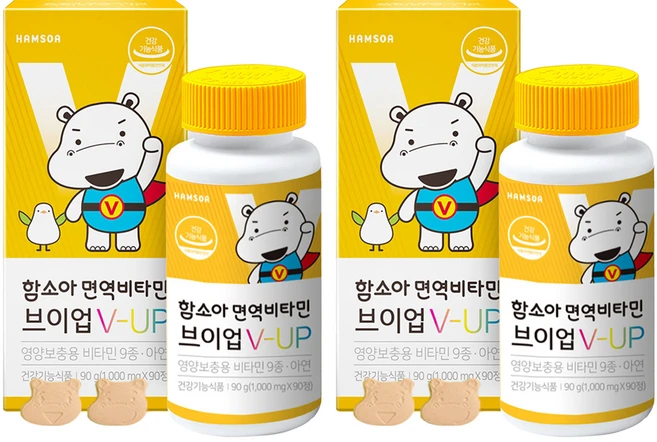 함소아 면역 비타민 브이업 1000mg, 90정, 2개 - 쿠팡