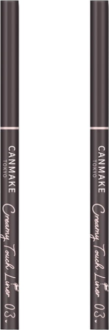 CANMAKE 台灣公司貨 激細滑順眼線膠筆, 03深咖啡色, 2件