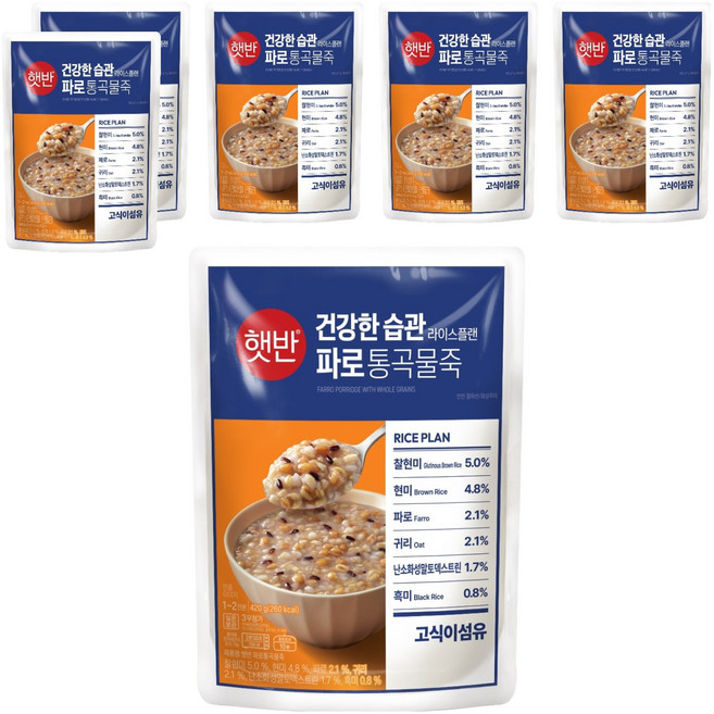 햇반 파로통곡물죽, 6개, 420g
