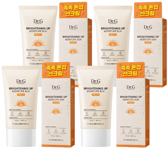 닥터지 브라이트닝 업 모이스처 선크림 SPF50+ PA++++, 50ml, 4개