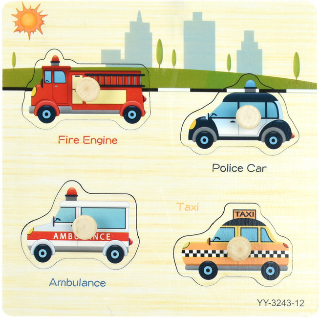 오즈토이 판 꼭지퍼즐 자동차, 1개, 4피스