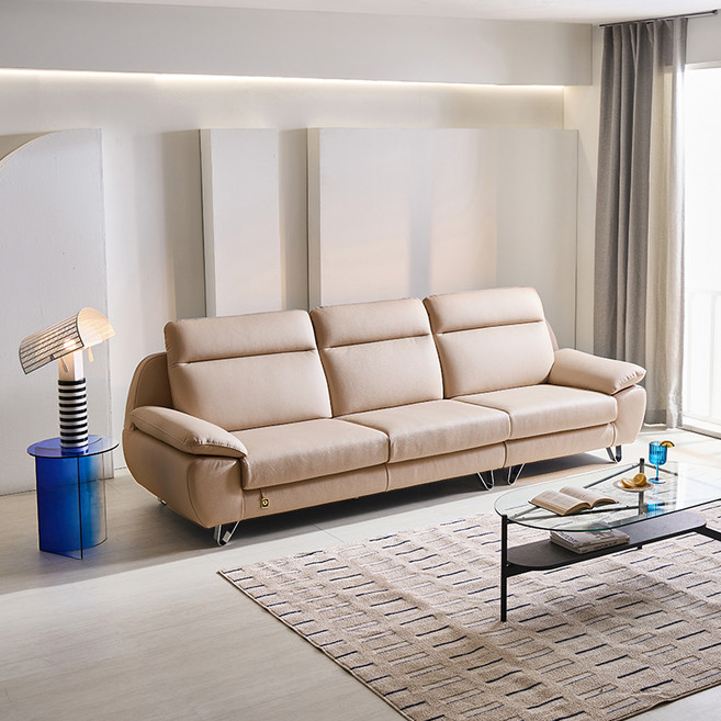 다우닝 베르도 천연가죽 4인용 소파 방문설치, 미스티베이지