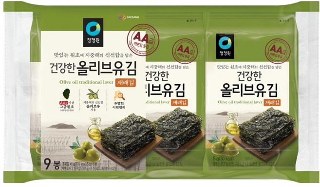 청정원 올리브유재래김, 5g, 9개