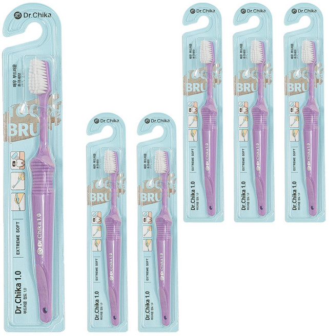 닥터치카 펜그립칫솔 1.0 랜덤발송, 6개, 1개입
