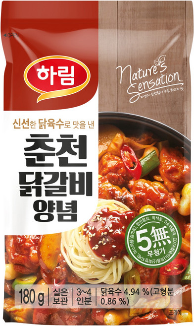 하림 춘천 닭갈비 양념, 180g, 1개