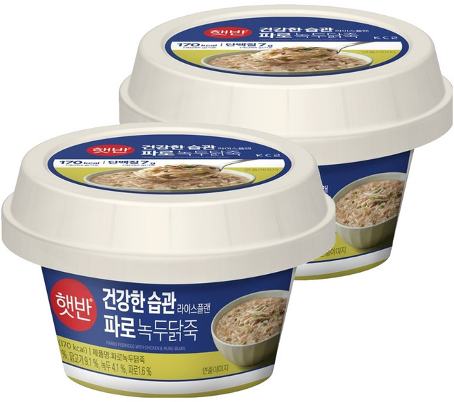 햇반 파로녹두닭죽, 265g, 2개