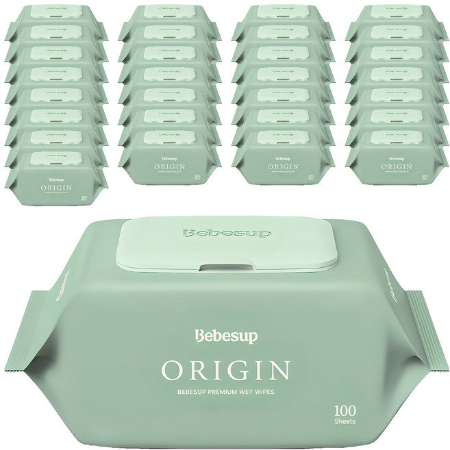 베베숲 오리진 유아물티슈 캡형, 50g, 100매, 30개