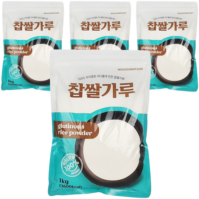 우영식품 찹쌀가루, 1kg, 4개