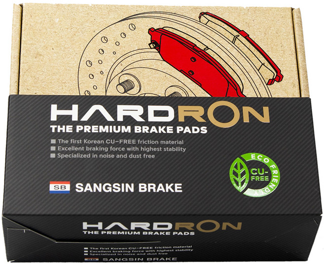 하드론 차량용 브레이크 앞패드 좌우세트, HP1704, 르노삼성 SM6(탈리스만) 2016
