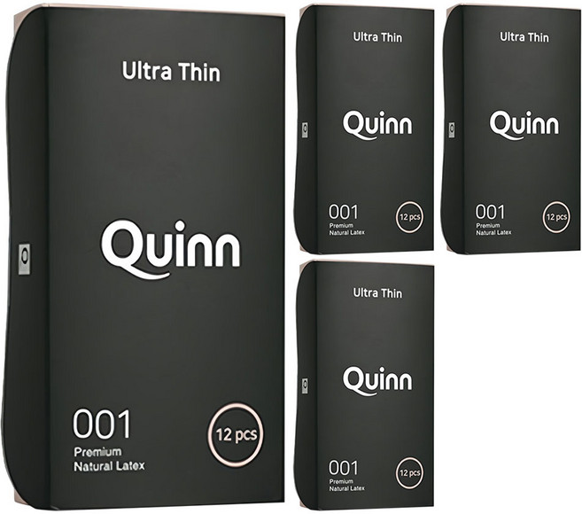 Quinn 001 울트라씬 초박형 콘돔, 12개입, 4개