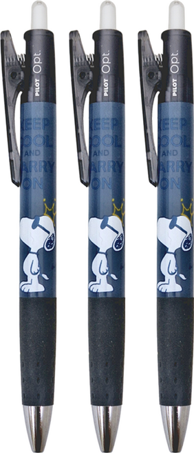 PILOT 百樂 Opt. 芯動原子筆史奴比聯名款 0.7mm, 黑色, 3支