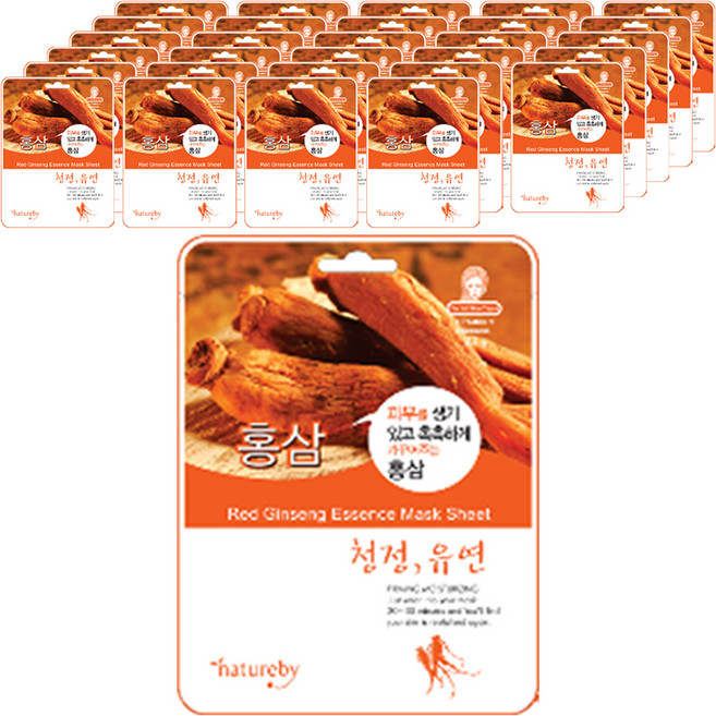 네이처바이 에센스 마스크팩 홍삼 23g, 90개입, 2개