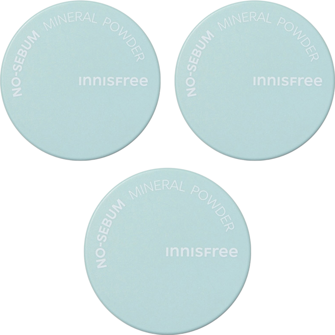 INNISFREE 台灣公司貨 無油無慮礦物控油蜜粉 5g, 單色, 3個