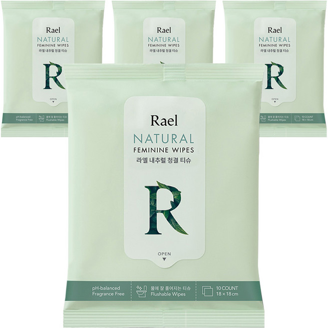 라엘 내추럴 청결티슈, 47g, 4개