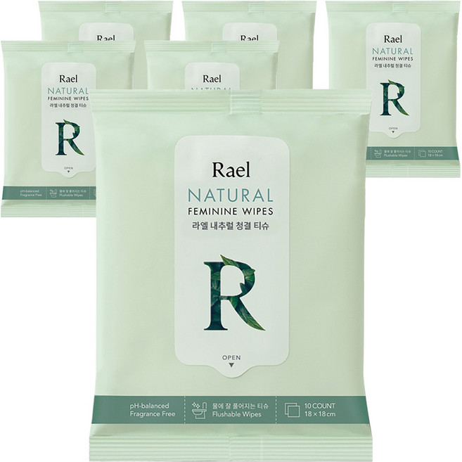 라엘 내추럴 청결티슈, 47g, 6개
