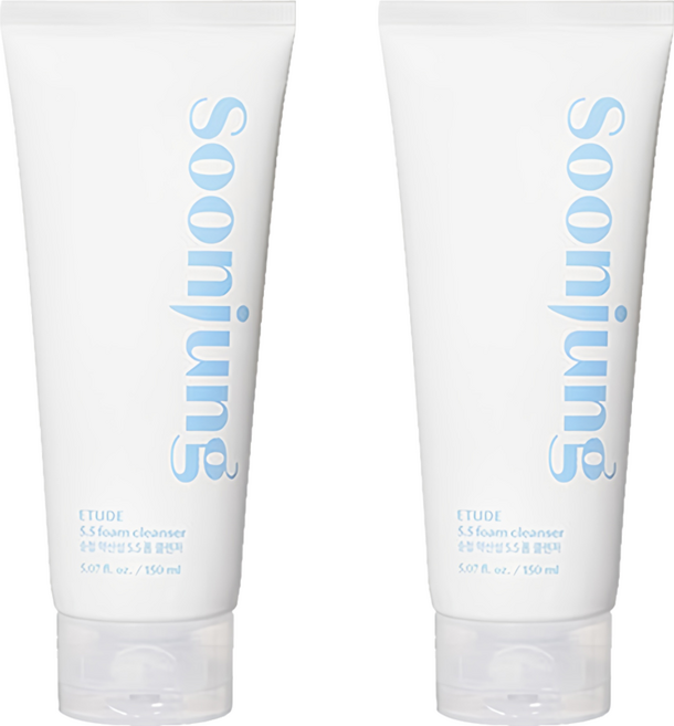 에뛰드 순정 약산성 5.5 폼 클렌저, 150ml, 2개