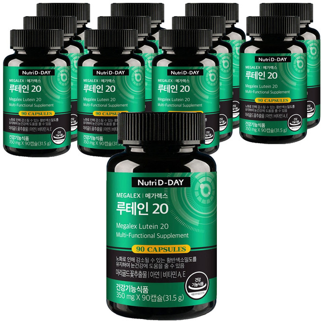 Nutri D-DAY Mega Rex 葉黃素 20, 90錠, 12個