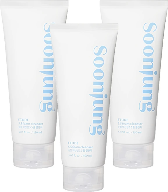 에뛰드 순정 약산성 5.5 폼 클렌저, 150ml, 3개 - 쿠팡