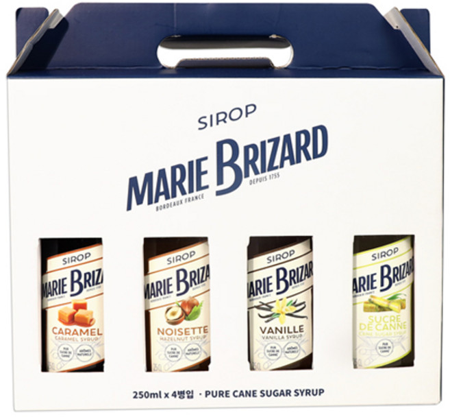 마리브리자드 미니시럽 홈카페 바닐라 250ml + 사탕수수 250ml + 카라멜 250ml + 헤이즐넛 250ml 세트, 1L, 1세트