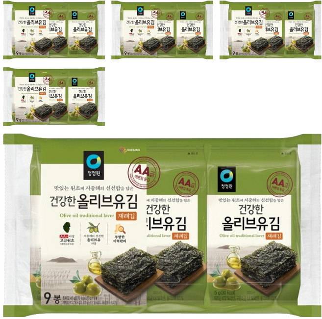 청정원 올리브유재래김, 5g, 45개