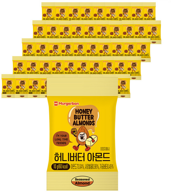 머거본 허니버터 아몬드, 10g, 50개