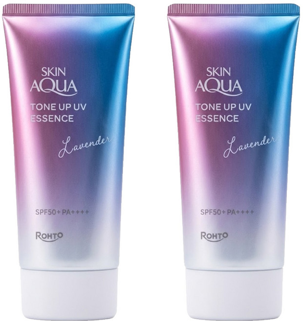 SKIN AQuA 水潤肌 台灣公司貨 柔光透亮防曬飾底凝露 SPF50+ PA++++ 薰衣草紫, 70g, 2瓶