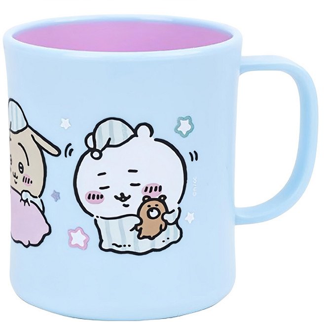 LiLFANT 可微波握把杯, 吉伊卡哇 藍色 + 紫色, 1個, 300ml