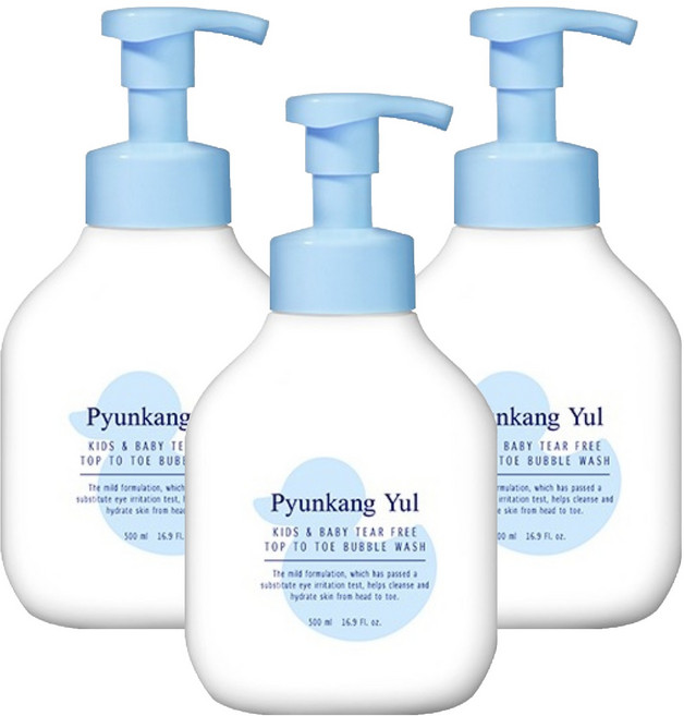 편강율 유아용 티어프리 탑투토 버블 워시, 3개, 500ml