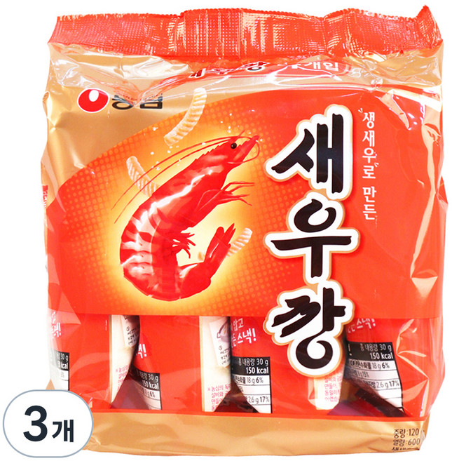 새우깡 미니팩, 120g, 3개