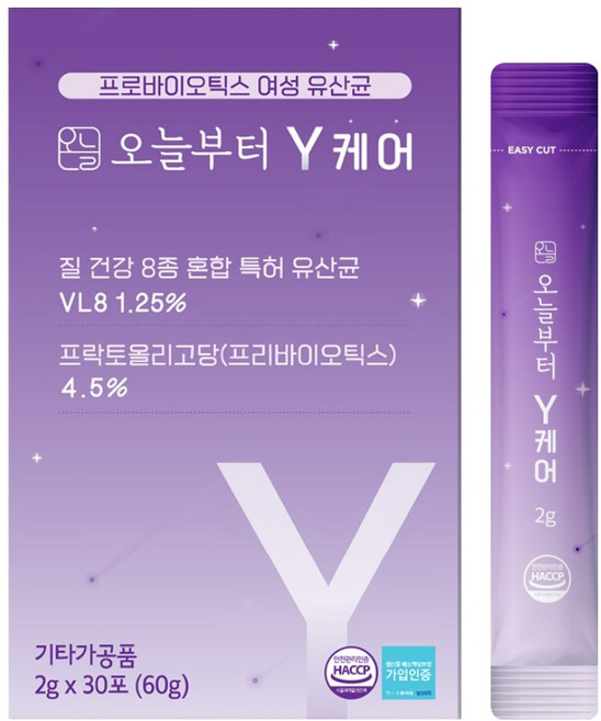 오늘부터 Y케어 질 유래 특허 여성유산균, 60g, 1개