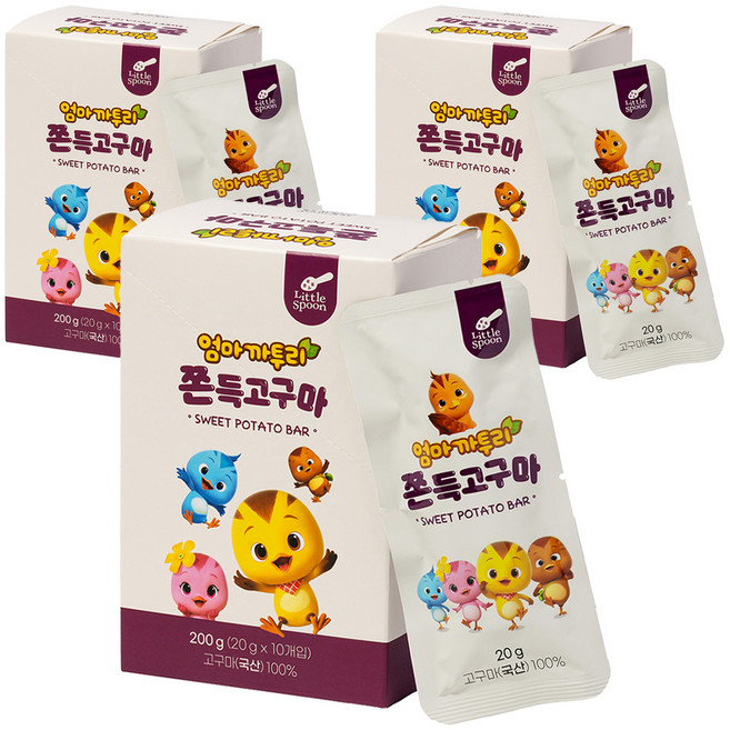 리틀스푼 엄마까투리 쫀득고구마 10p, 200g, 3개